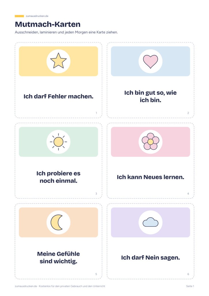 Vorschau: Affirmationen für Kinder: 30 Mutmach-Karten