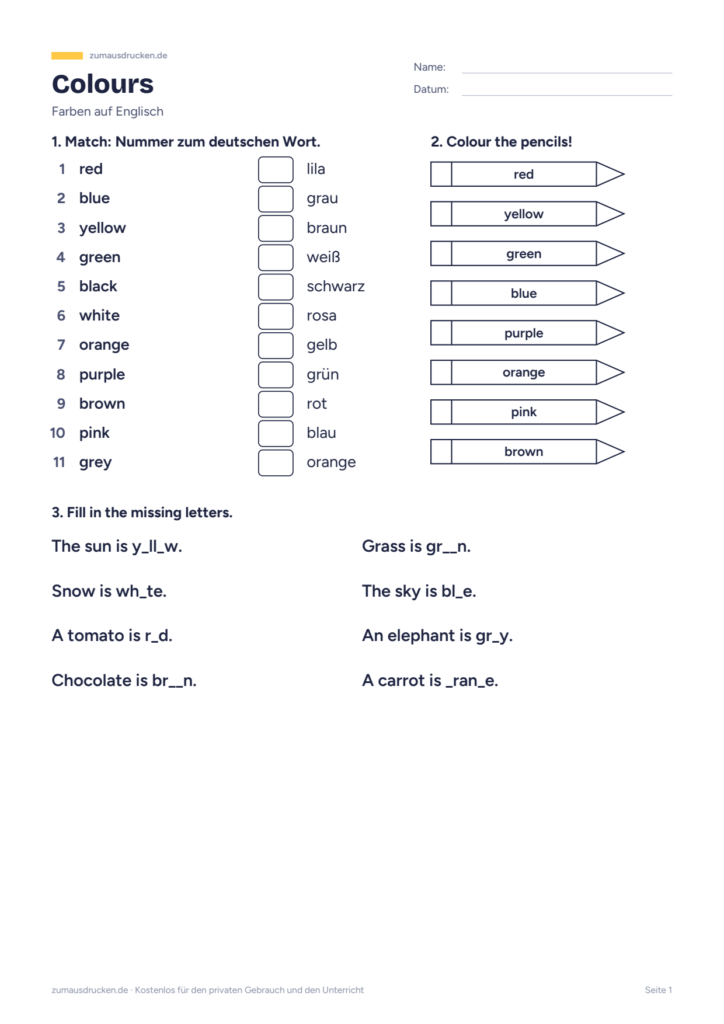 Vorschau: Englisch Übungen Klasse 4 und 5