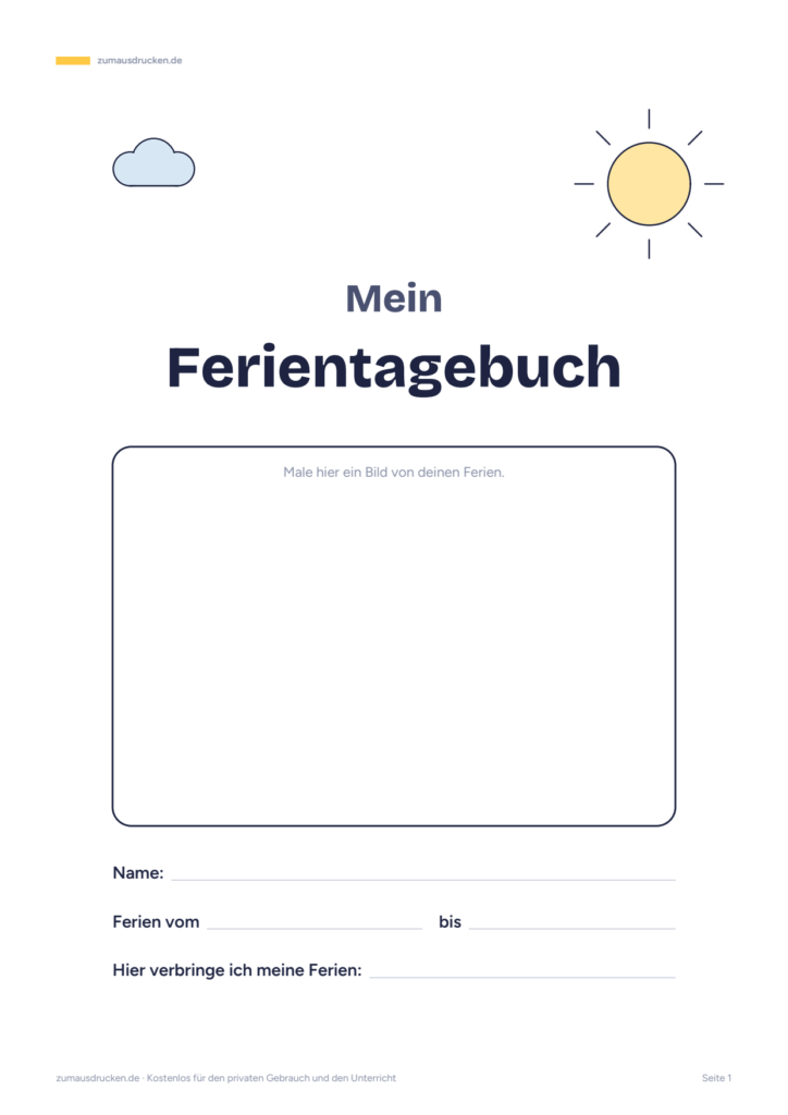 Vorschau: Ferientagebuch für Kinder
