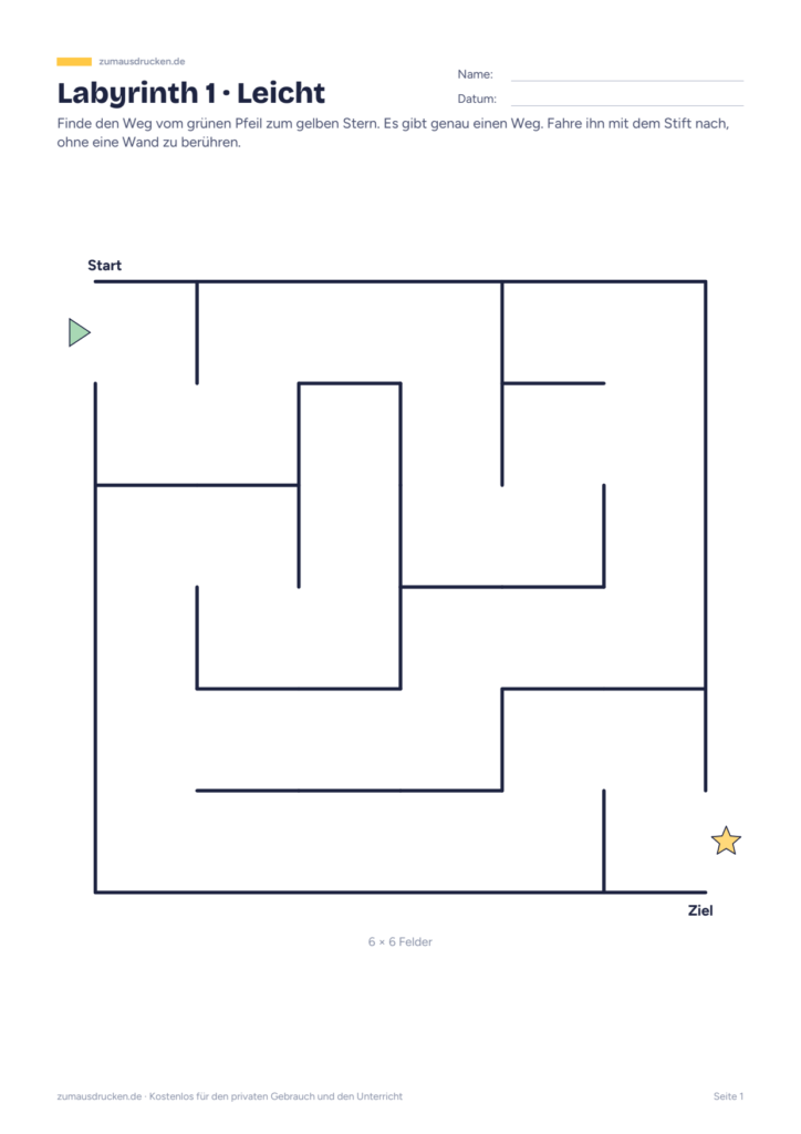 Vorschau: Labyrinth zum Ausdrucken