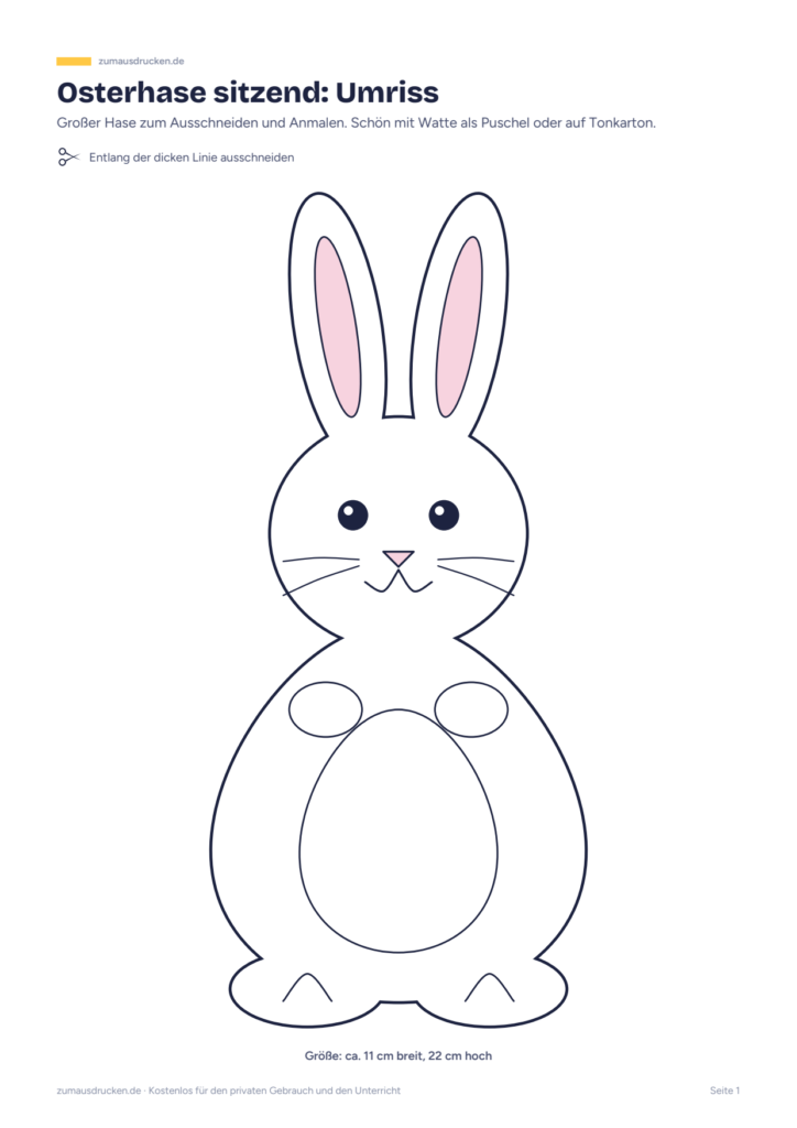 Vorschau: Osterhase-Vorlage zum Ausdrucken