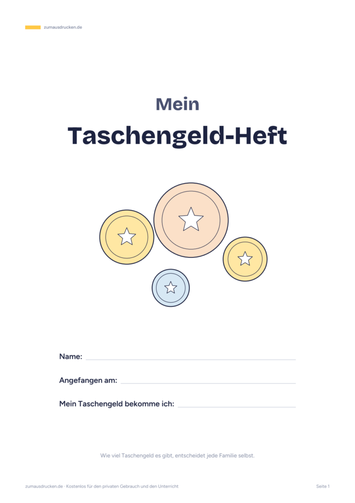 Vorschau: Taschengeld-Heft für Kinder